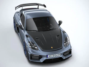 Porsche 718 Cayman GT4 RS 2022 LowPoly 3D Model