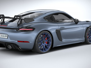 Porsche 718 Cayman GT4 RS 2022 LowPoly Modèle 3D