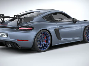 Porsche 718 Cayman GT4 RS 2022 LowPoly 3D Model