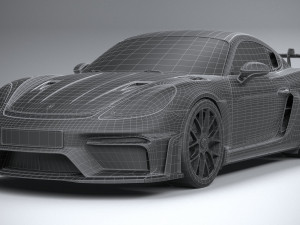 Porsche 718 Cayman GT4 RS 2022 LowPoly Modèle 3D
