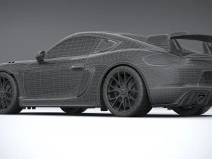 Porsche 718 Cayman GT4 RS 2022 LowPoly 3D Model