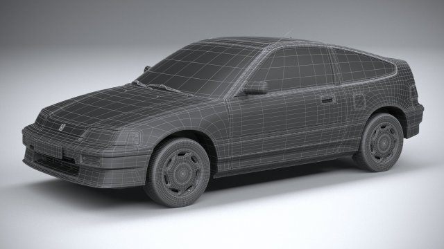 Honda Civic CRX II 1988 3D Model in Classic Cars 3DExport