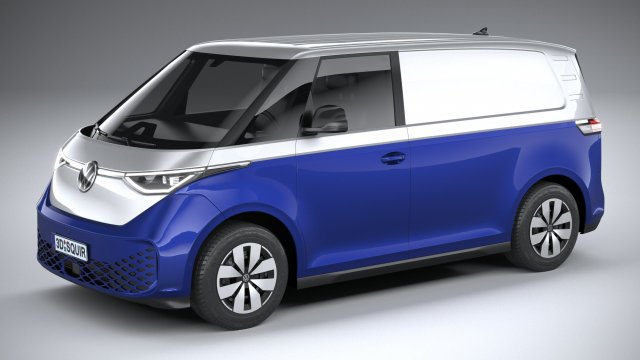 Volkswagen ID Buzz Cargo 2023 3D 模型 .c4d .max .obj .3ds .fbx .stl .blend