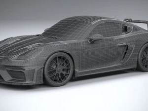 Porsche 718 Cayman GT4 RS 2022 lowpoly 3D Model