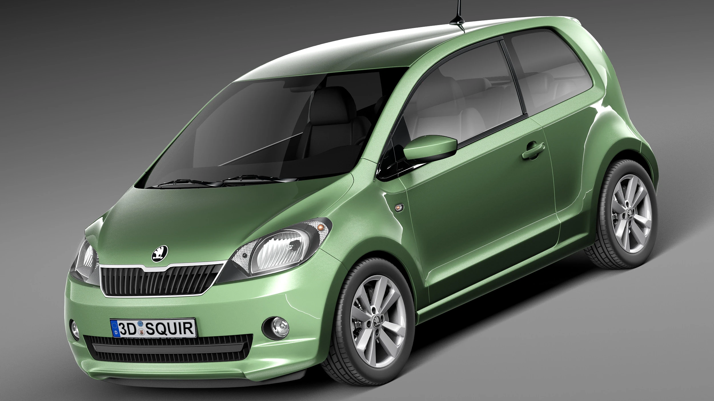 Skoda CitiGo 2013 3D Model .c4d .max .obj .3ds .fbx .stl .blend