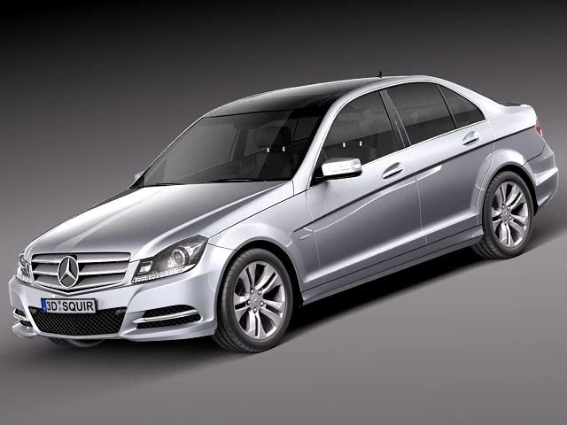 Mercedes-Benz C-class Sedan 2012 3D Model .c4d .max .obj .3ds .fbx .stl .blend 