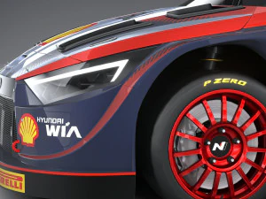 Hyundai i20 N WRC Rally1 2022 Lowpoly 3D Model