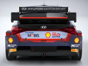 Hyundai i20 N WRC Rally1 2022 Lowpoly 3D Model