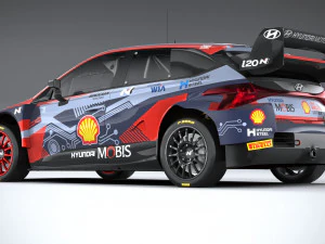 Hyundai i20 N WRC Rally1 2022 Lowpoly 3D Model