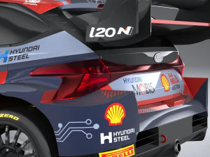 Hyundai i20 N WRC Rally1 2022 Lowpoly 3D Model