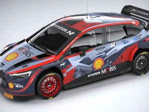 Hyundai i20 N WRC Rally1 2022 Lowpoly 3D Model