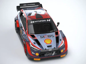 Hyundai i20 N WRC Rally1 2022 Lowpoly 3D Model