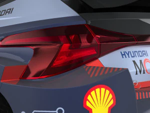 Hyundai i20 N WRC Rally1 2022 Lowpoly 3D Model