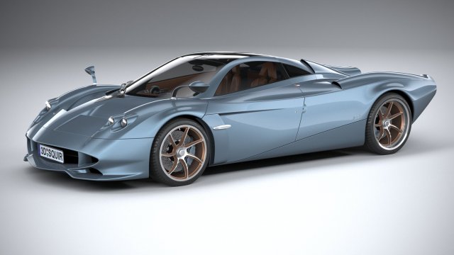 Pagani Huayra Codalunga 2023 3D Model .c4d .max .obj .3ds .fbx .stl .blend 