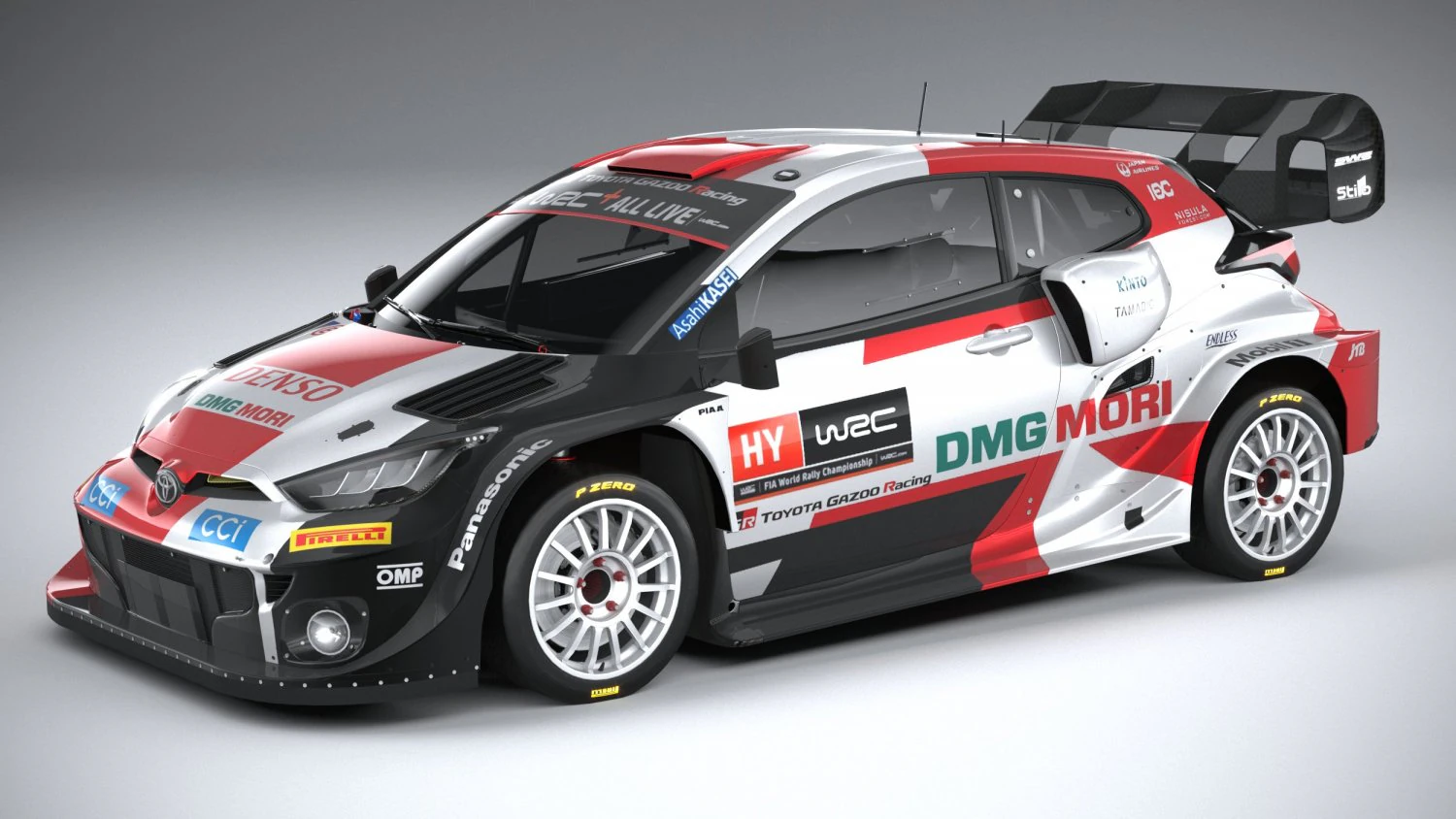 Toyota Yaris GR WRC 2022 LowPoly 3D Model .c4d .max .obj .3ds .fbx .stl .blend 