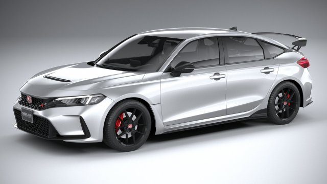 Honda Civic Type R 2023 3D Model .c4d .max .obj .3ds .fbx .stl .blend 