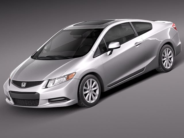 Honda Civic Coupe 2012 USA 3Dモデル .c4d .max .obj .3ds .fbx .stl .blend 