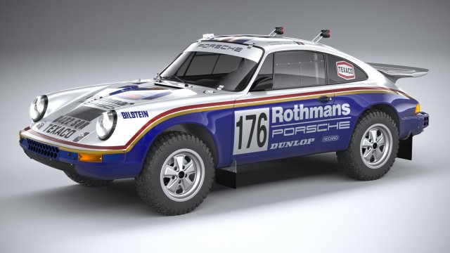 Porsche 911 953 Dakar 1984 3D Model .c4d .max .obj .3ds .fbx .stl .blend 