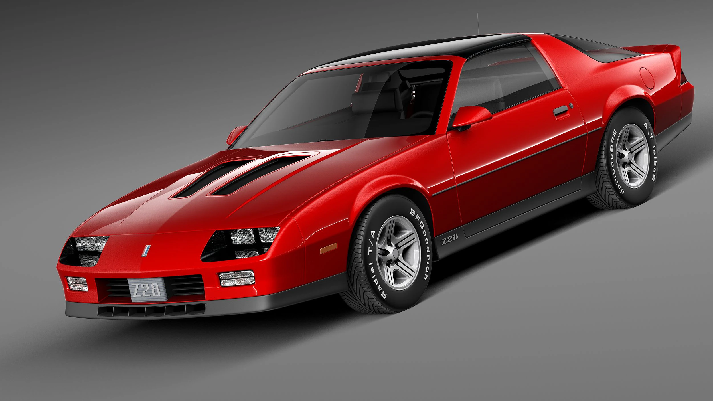 Chevrolet Camaro Z28 1990 3D Model .c4d .max .obj .3ds .fbx .stl .blend 