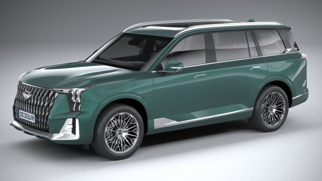 GAC Trumpchi GS8 Hybrid 2022 Modelo 3D .c4d .max .obj .3ds .fbx .stl .blend 