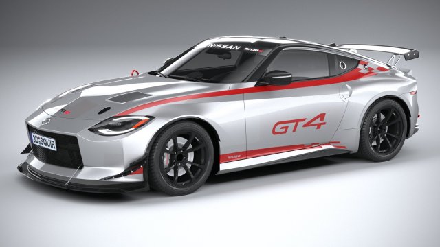 Nissan Z GT4 2023 Modelo 3D .c4d .max .obj .3ds .fbx .stl .blend 