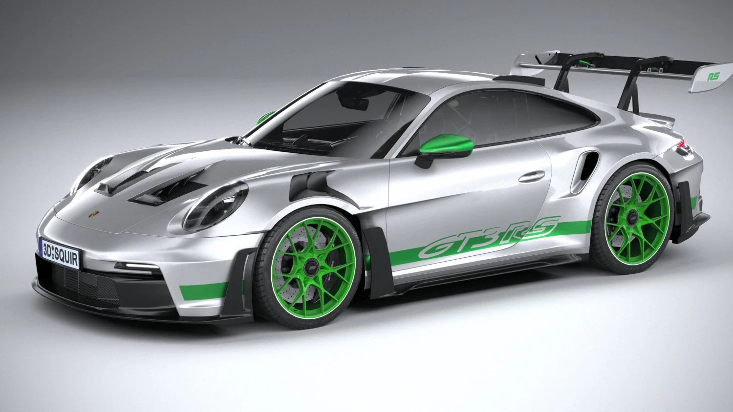 Porsche 911 GT3RS 2023 LowPoly 3D Model .c4d .max .obj .3ds .fbx .stl .blend 