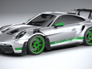 Porsche 911 GT3RS 2023 LowPoly 3D Model