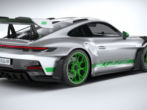 Porsche 911 GT3RS 2023 LowPoly 3D Model
