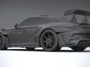 Porsche 911 GT3RS 2023 LowPoly 3D Model
