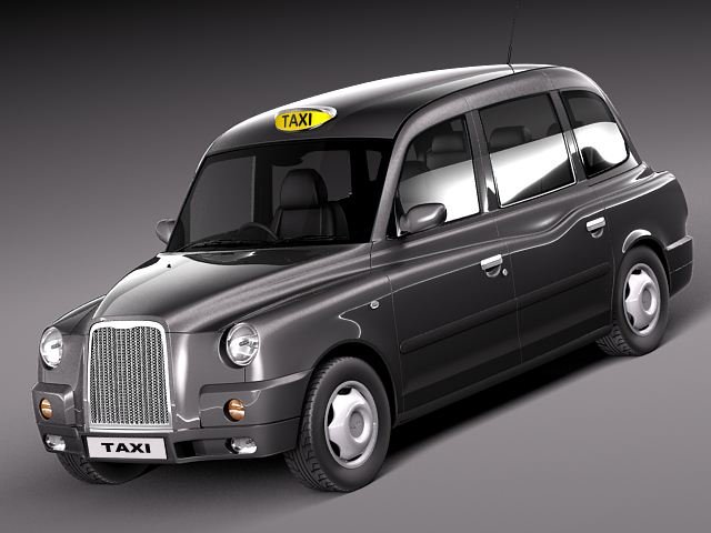 London Black Taxi Cab TX4 Model 3D .c4d .max .obj .3ds .fbx .stl .blend 