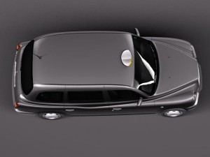 London Black Taxi Cab TX4 Model 3D