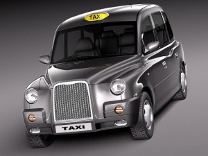 London Black Taxi Cab TX4 Model 3D