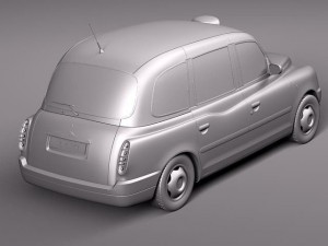 London Black Taxi Cab TX4 Model 3D
