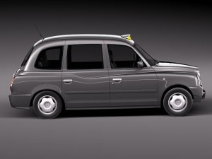 London Black Taxi Cab TX4 Model 3D