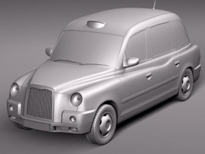 London Black Taxi Cab TX4 Model 3D