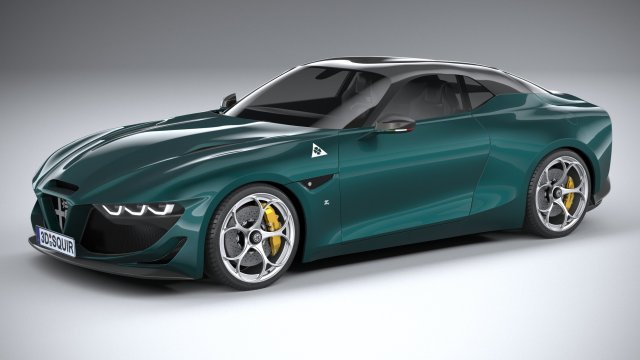 Alfa Romeo Giulia SWB Zagato 2023 3D-Modell .c4d .max .obj .3ds .fbx .stl .blend 