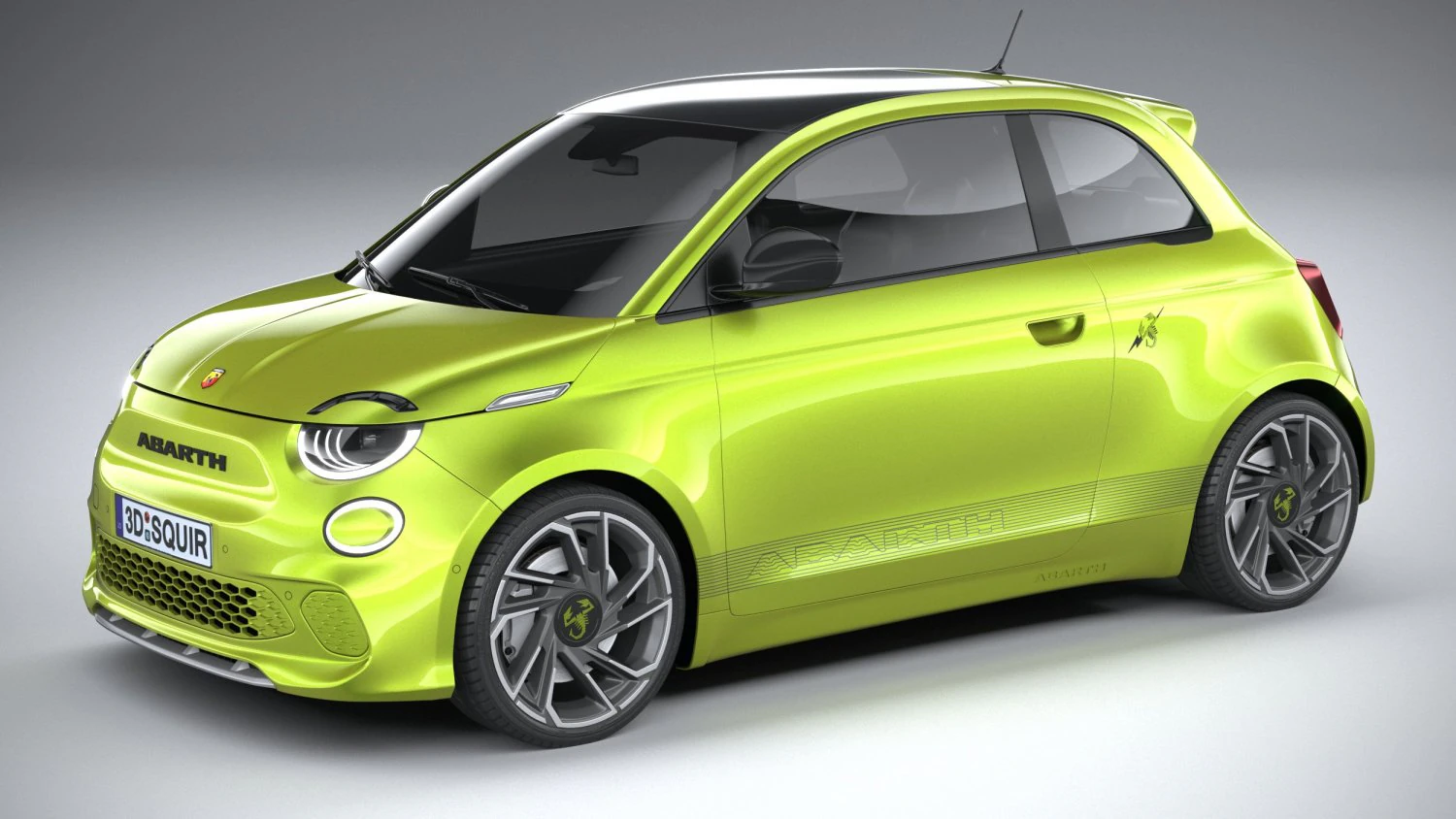 Fiat 500e Abarth 2023 3D Model .c4d .max .obj .3ds .fbx .stl .blend 
