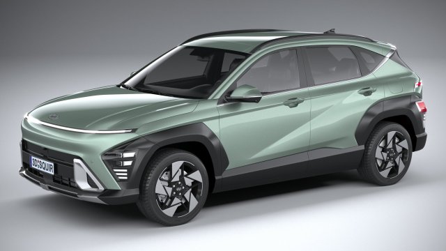 Hyundai Kona 2024 Model 3D .c4d .max .obj .3ds .fbx .stl .blend 