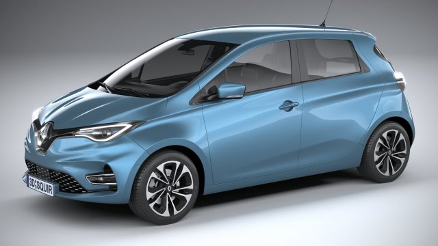 Renault Zoe 2020 Model 3D .c4d .max .obj .3ds .fbx .stl .blend 