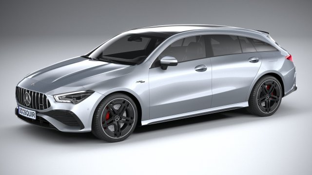 Mercedes-Benz CLA35 AMG Shooting Brake 2024 3D Модель .c4d .max .obj .3ds .fbx .stl .blend 