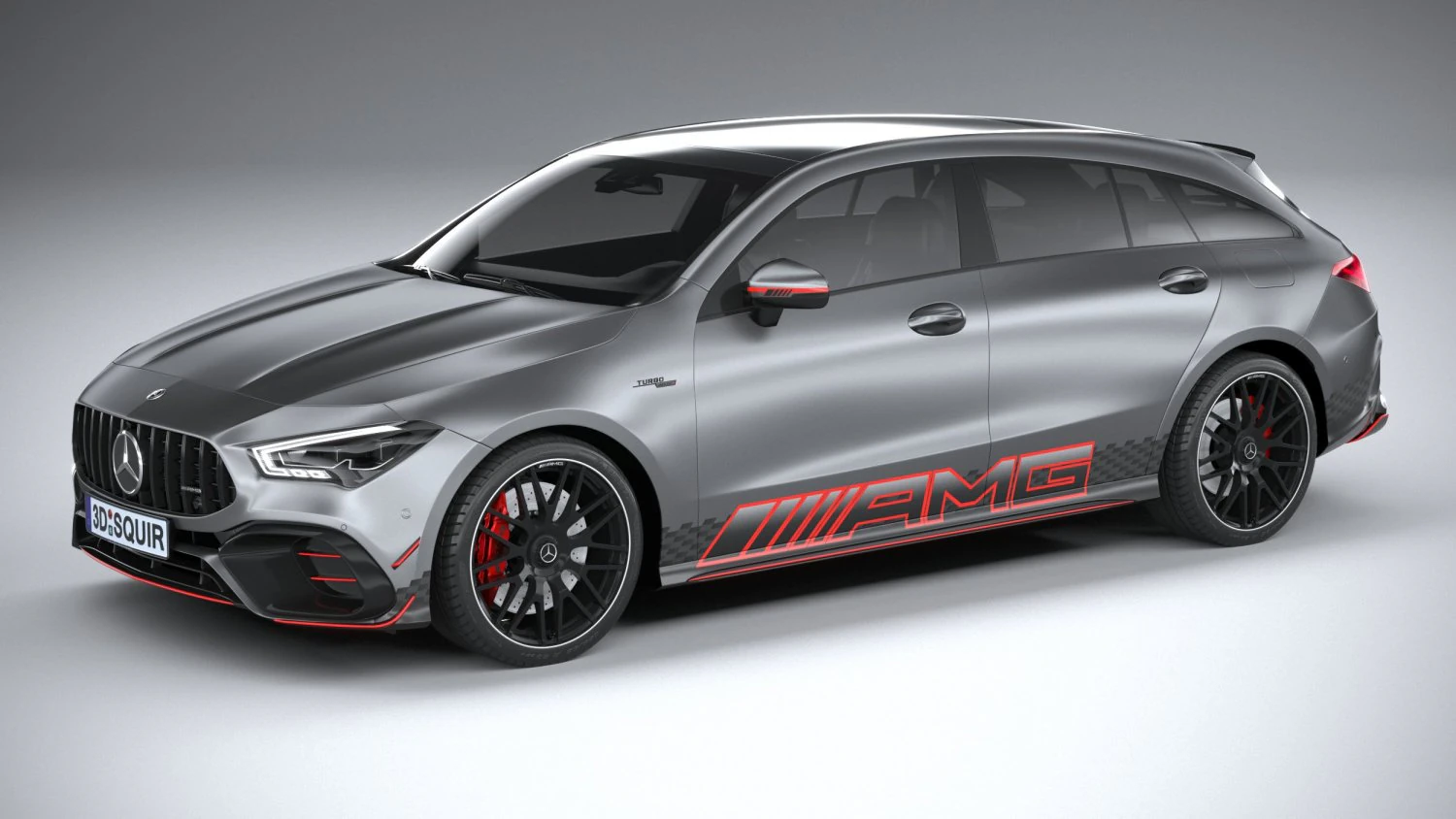 Mercedes-Benz CLA45 S AMG Shooting Brake 2024 3D Model .c4d .max .obj .3ds .fbx .stl .blend 