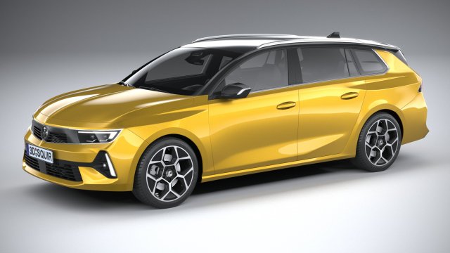 Vauxhall Astra Sports Tourer 2022 3D Модель .c4d .max .obj .3ds .fbx .stl .blend 
