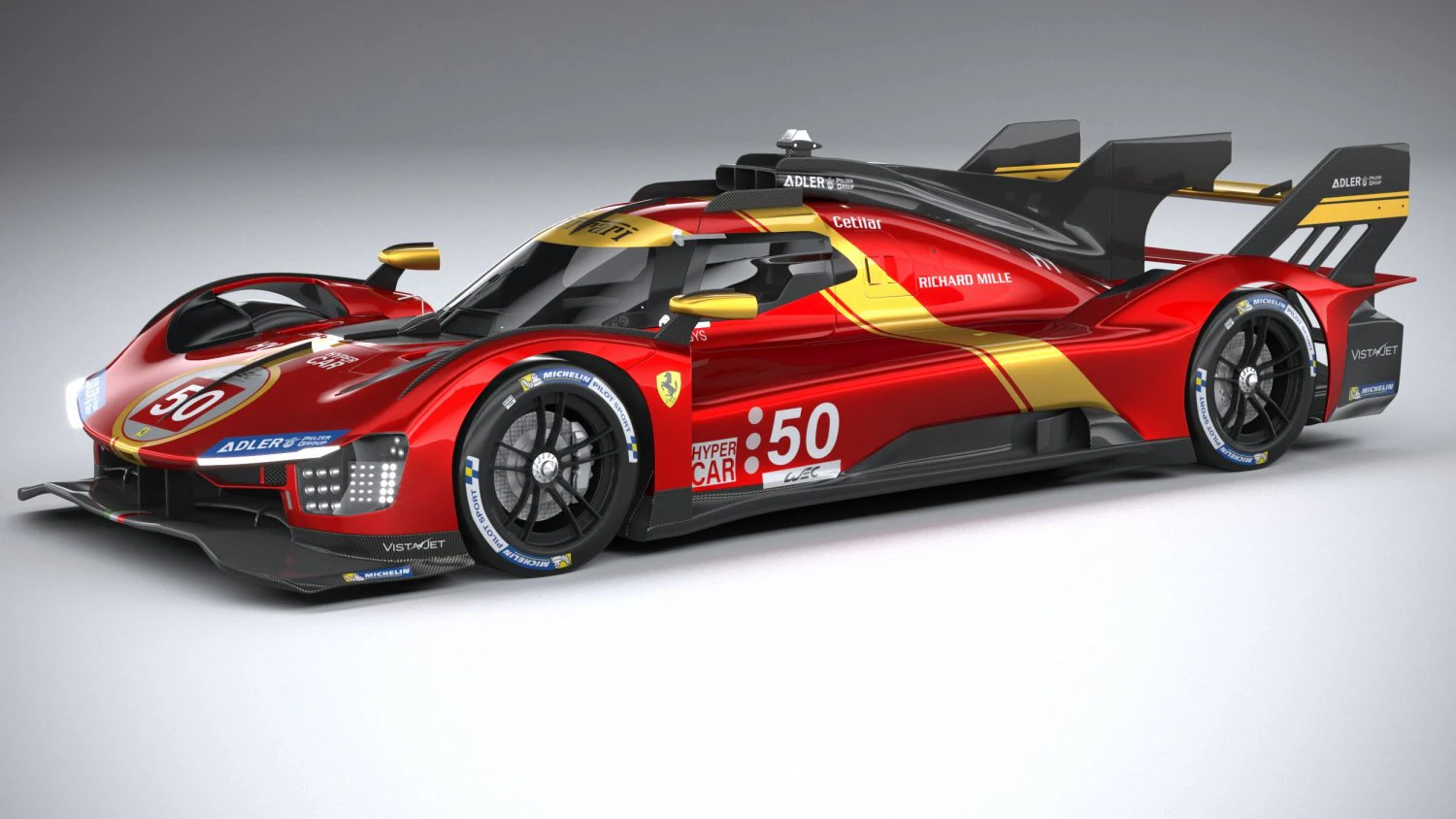 Ferrari 499P Racecar 2023 3D Model .c4d .max .obj .3ds .fbx .stl .blend
