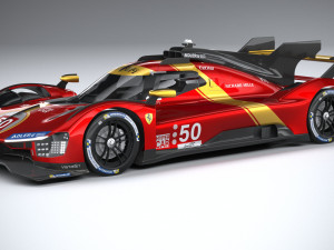 Ferrari 499P Racecar 2023 3D Model