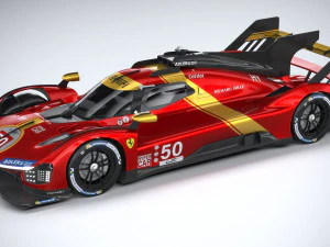 Ferrari 499P Racecar 2023 3D Model