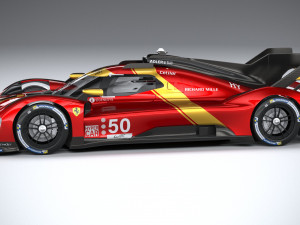 Ferrari 499P Racecar 2023 Modelo 3D