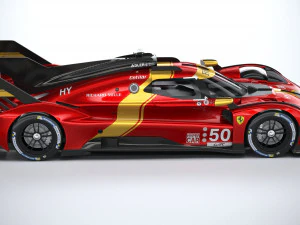 Ferrari 499P Racecar 2023 3D Model