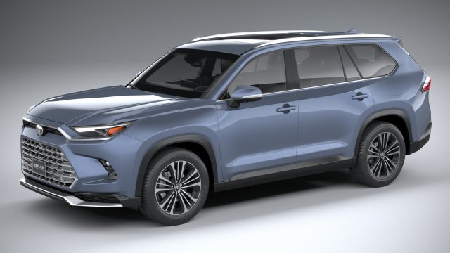 Toyota Grand Highlander Platinum 2024 3D Модель .c4d .max .obj .3ds .fbx .stl .blend 
