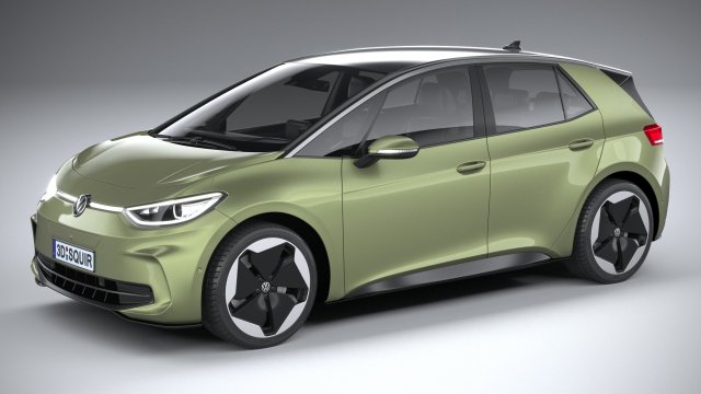 Volkswagen ID3 2024 3D Модель .c4d .max .obj .3ds .fbx .stl .blend 