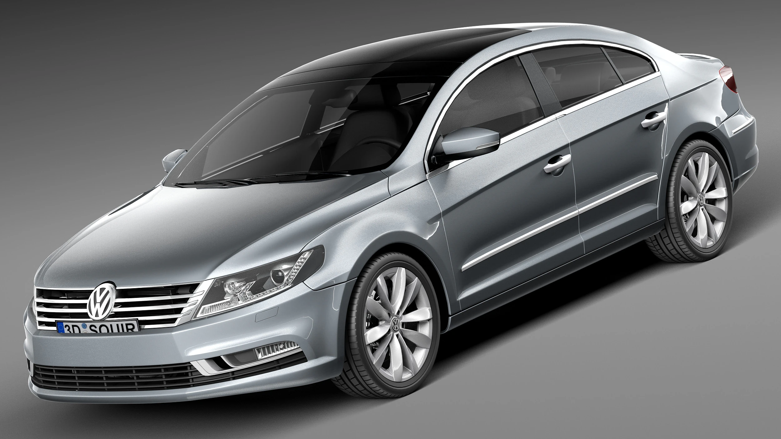 Volkswagen Passat CC 2013 3D Model .c4d .max .obj .3ds .fbx .stl .blend 
